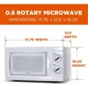 0.6 Cubic Foot Microwave with 6 Power Levels, Small Microwave with Grip Handle, 600W Countertop Microwave 2