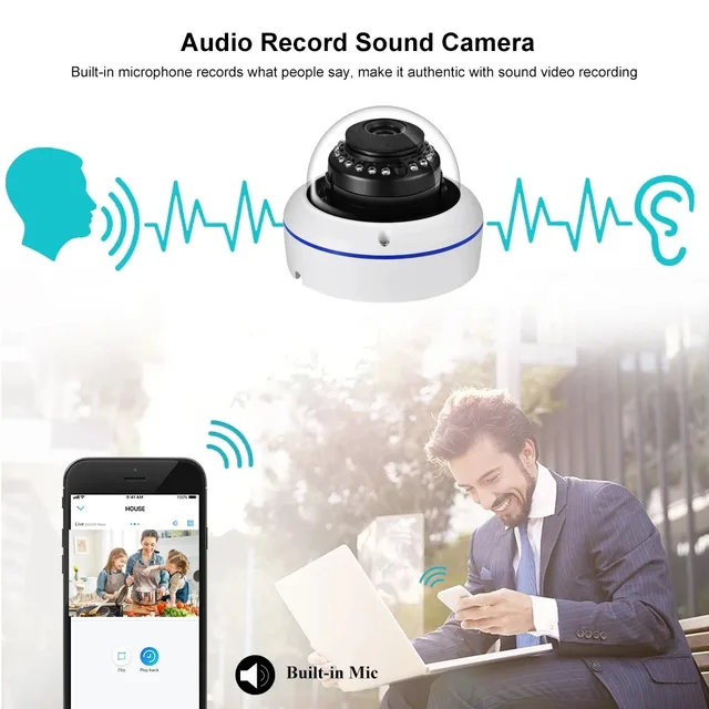 Gadinan 1.7mm Fisheye Wide Angle 4K IP Camera 150 Degrees Face Detection POE 8MP CCTV Security Camera Motion Detection XMEye ﻿ 2