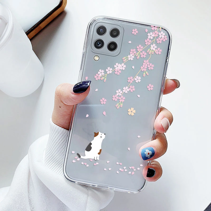 Floral Silicone Transparent Soft Phone Case with TPU Flower Design