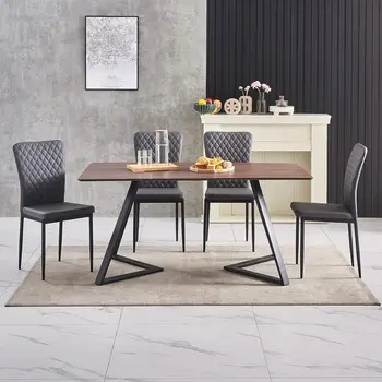 AINPECCA  Faux Leather，Faux Suede，Velvet Dining Chairs Set of 4 Armless High Back Upholstered Soft Seat with Chrome Legs