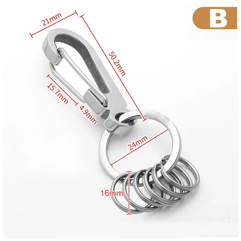 Polished Stainless Steel D-Ring Horseshoe Carabiner Keychain for Durable Key Organization