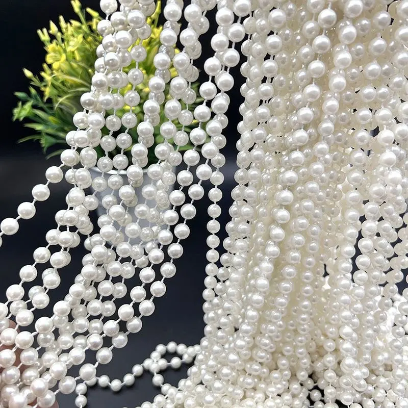 Pearl Bead String Imitation Pearls Chain Craft Fishing Line Garland Decor 2/5/10Meters 3/4/5/6/8mm