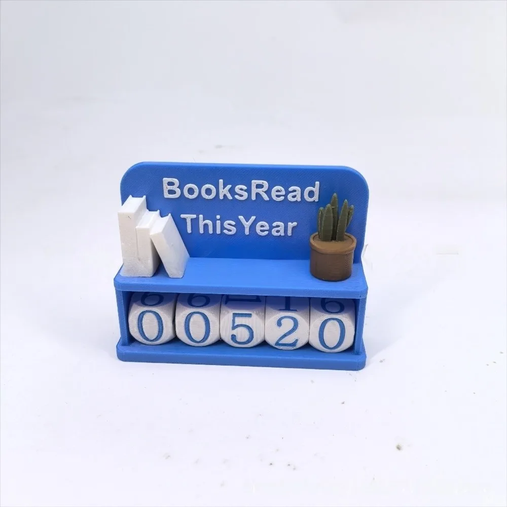 3D Printed Reading Counter Book Lover Decor Sign