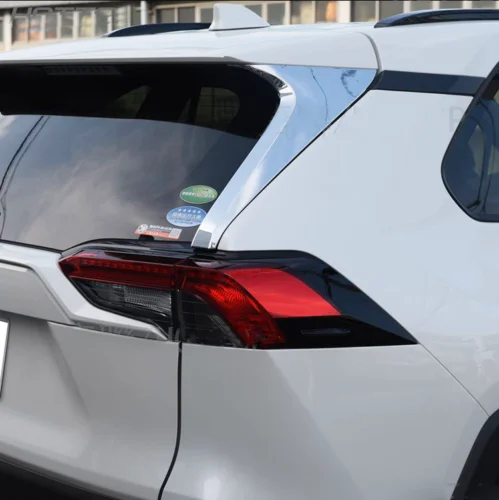 ABS Chrome Rear Window Spoiler Pillar Cover Trim Fit For 2019 2020 Toyota RAV4 1