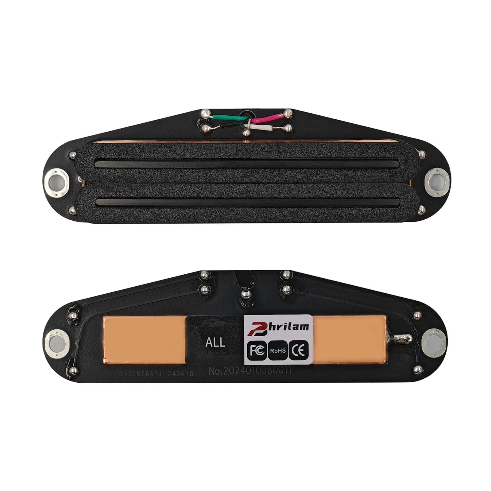 Phrilam Pro ST Dual Single Coil Size Mini Humbucker Pickup Super Distortion für Strat Style E-Gitarre6.1/9.0/13K – Detail 8