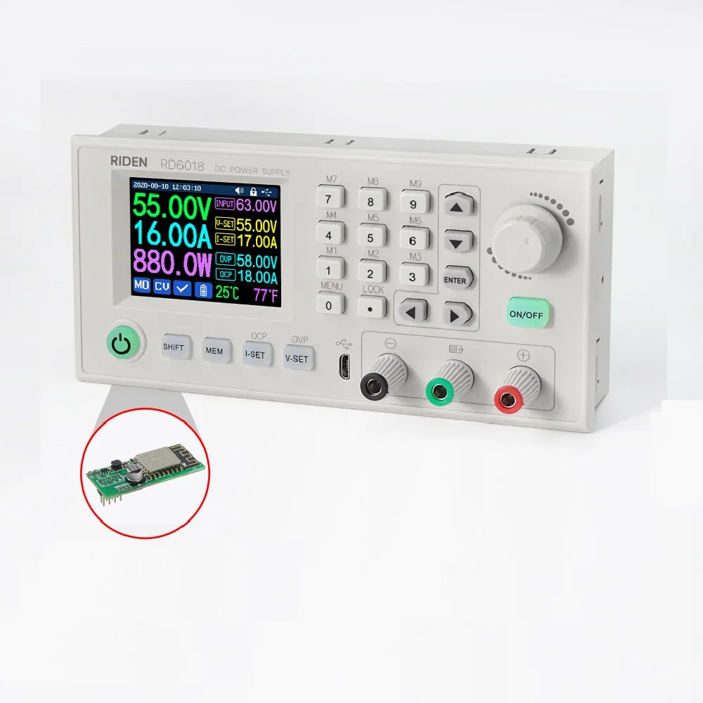 

Понижающий Регулируемый Модуль питания RD USB Wi-Fi RD6018W DC-DC, вольтметр, преобразователь напряжения, 60 в 18 А