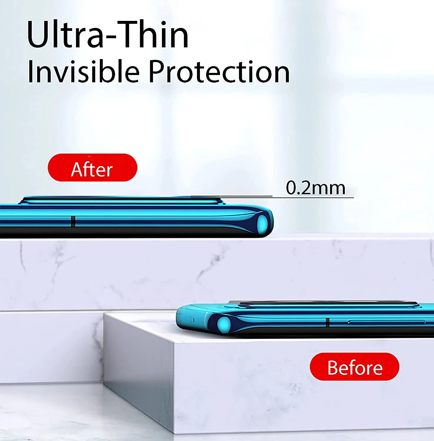 Premium Tempered Glass Camera Lens Protector, 2.5D 9H Hardness