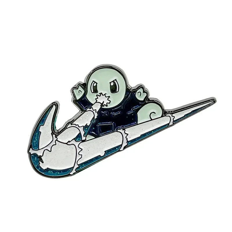 Pokemon Brooches Anime Figures Charizard Mew Metal Enamel Brooch Pikachu Charmander Brooch Cartoon Pin Backpack Badge Kids Gift