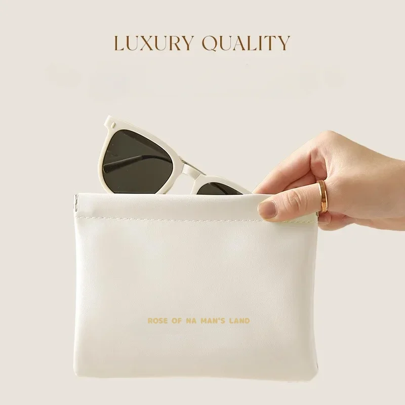 Elegant PU Leather Mini Lipstick and Cosmetic Storage Pouch