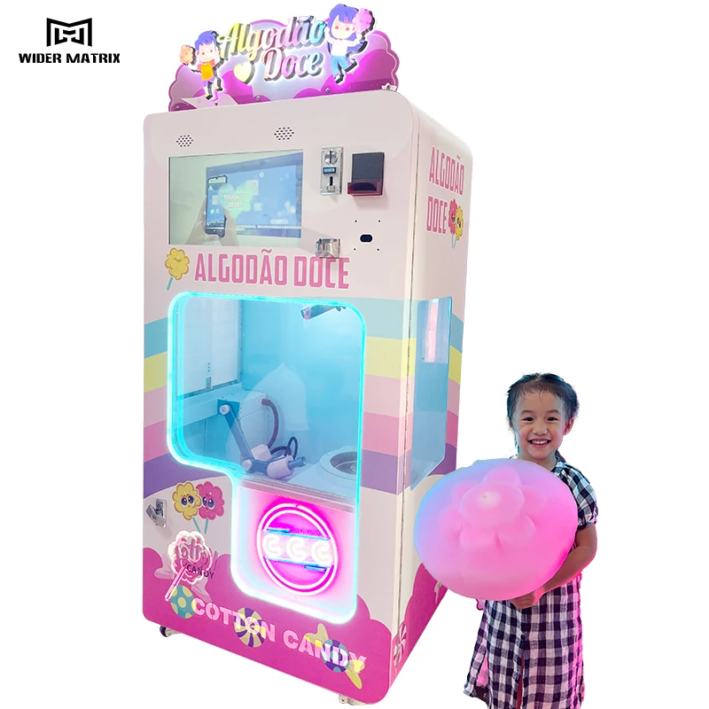 Guangzhou Factory Fully Automatic Cotton Candy Machine Wholesale Commercial Cotton Candy Floss Vending Machine