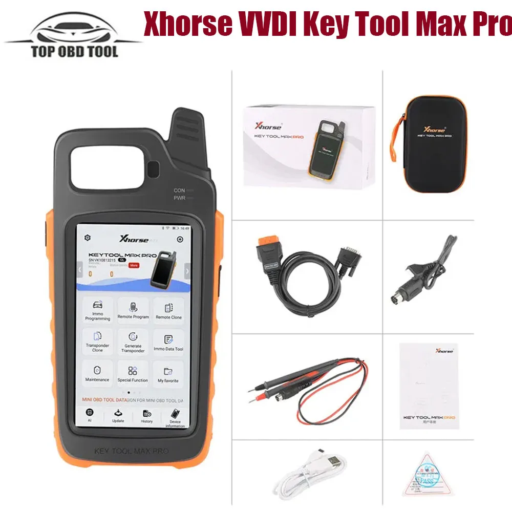 

in Stock Xhorse VVDI Key Tool Max Pro With MINI OBD Tool Function Support Read Voltage and Leakage Current