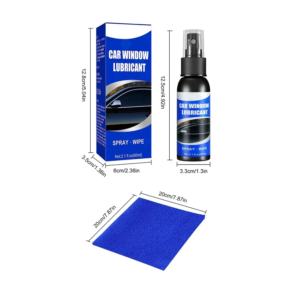 Car Lubricant 60ml Car Lubricant Window Door Rubber Strip Softening Spray Anti-rust Eliminates Noise Maintenance Window Lubricant Agent