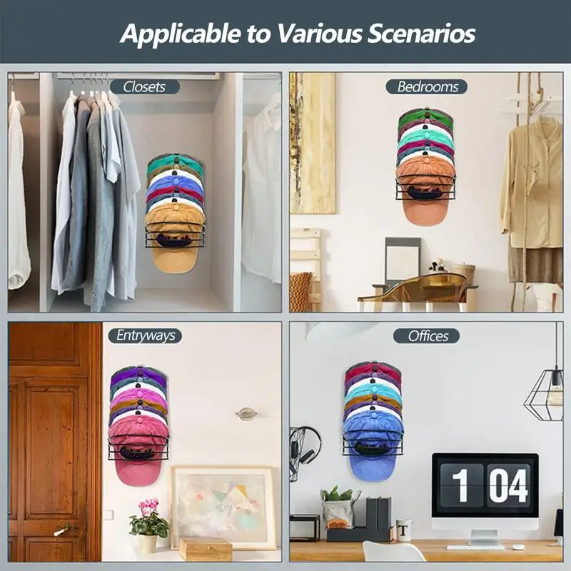Hat Holder Wall Curved Shaped Cap Holder Organizer Baseball Cap Holder Over The Door Hat Rack Hold Up To 30 Hats Hat Racks