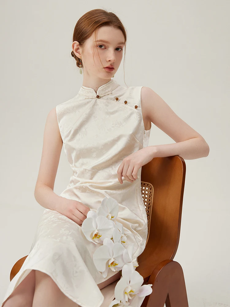 FSLE New Chinese Style National Style Sress for Women Spring New Niche Design Beautiful Improved Cheongsam Female 24FS11050