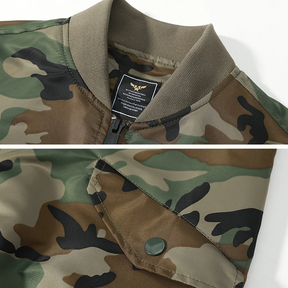 Bomber Jacket Men Camouflage Cargo Jacket Windbreak Spring Autumn Camo Baseball Jackets Male Outerwear