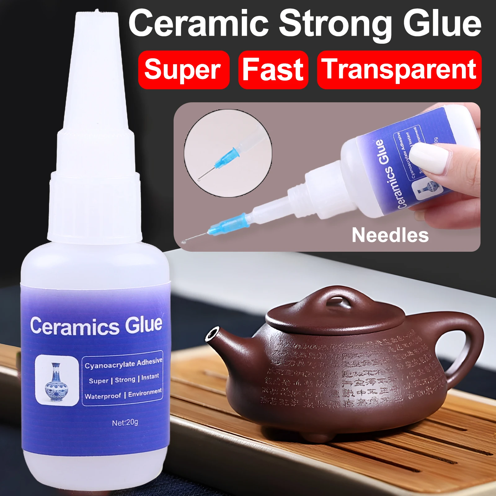 Ceramics Pottery Tiles Extra Strong Instant Adhesive Professional Super Glue Seconds Cyanoacrylate 502 DIY Craft Plastic Leather 2