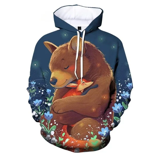 

3D printed hoodie men and women, hoodie, fashion tops, animal, autumn, winter