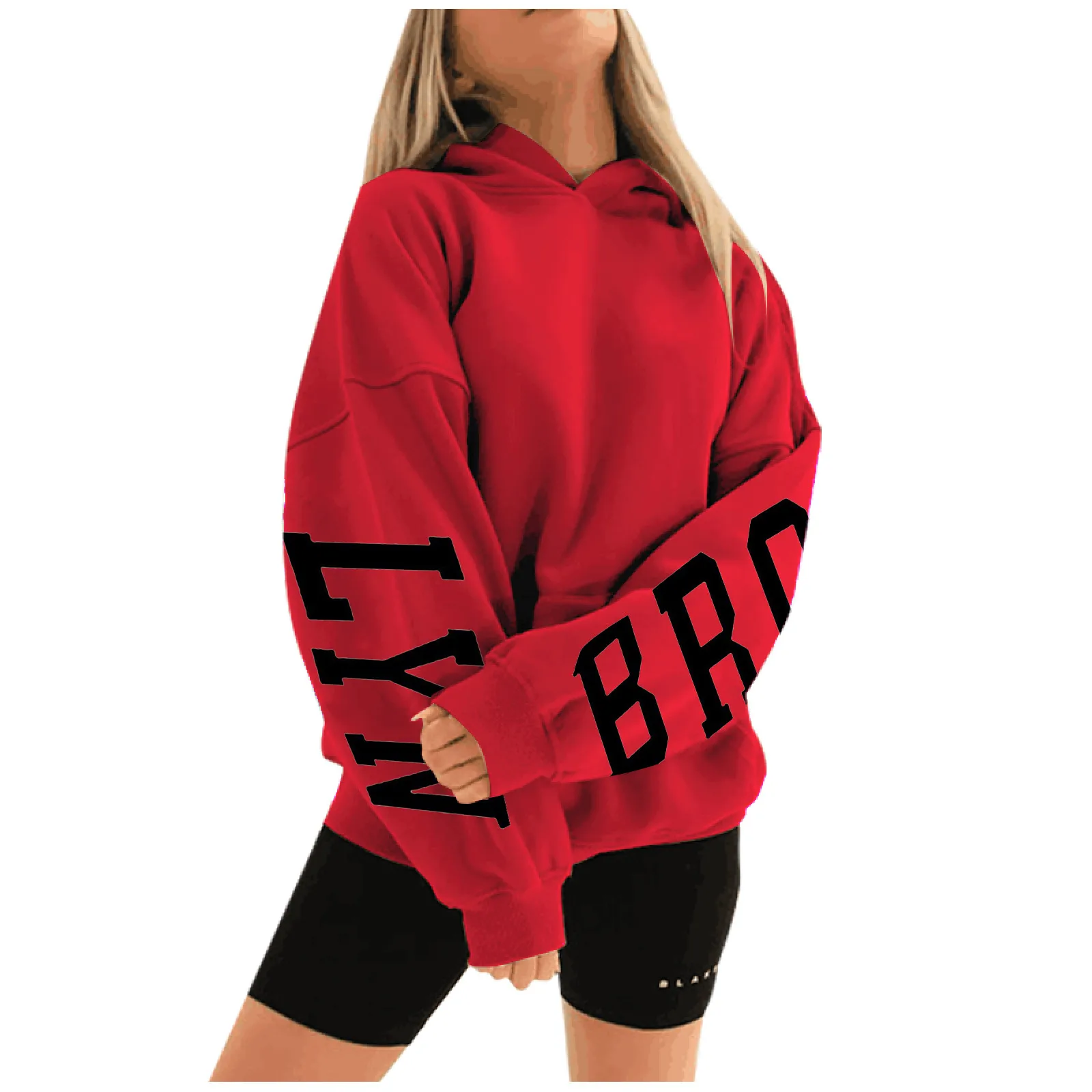 

women Sweatshirt Letter Graphic Hoodies Autumn Casual Long Sleeve Pullover Hoodie Tops Korean Fashion Oversized Y2k hip pop top