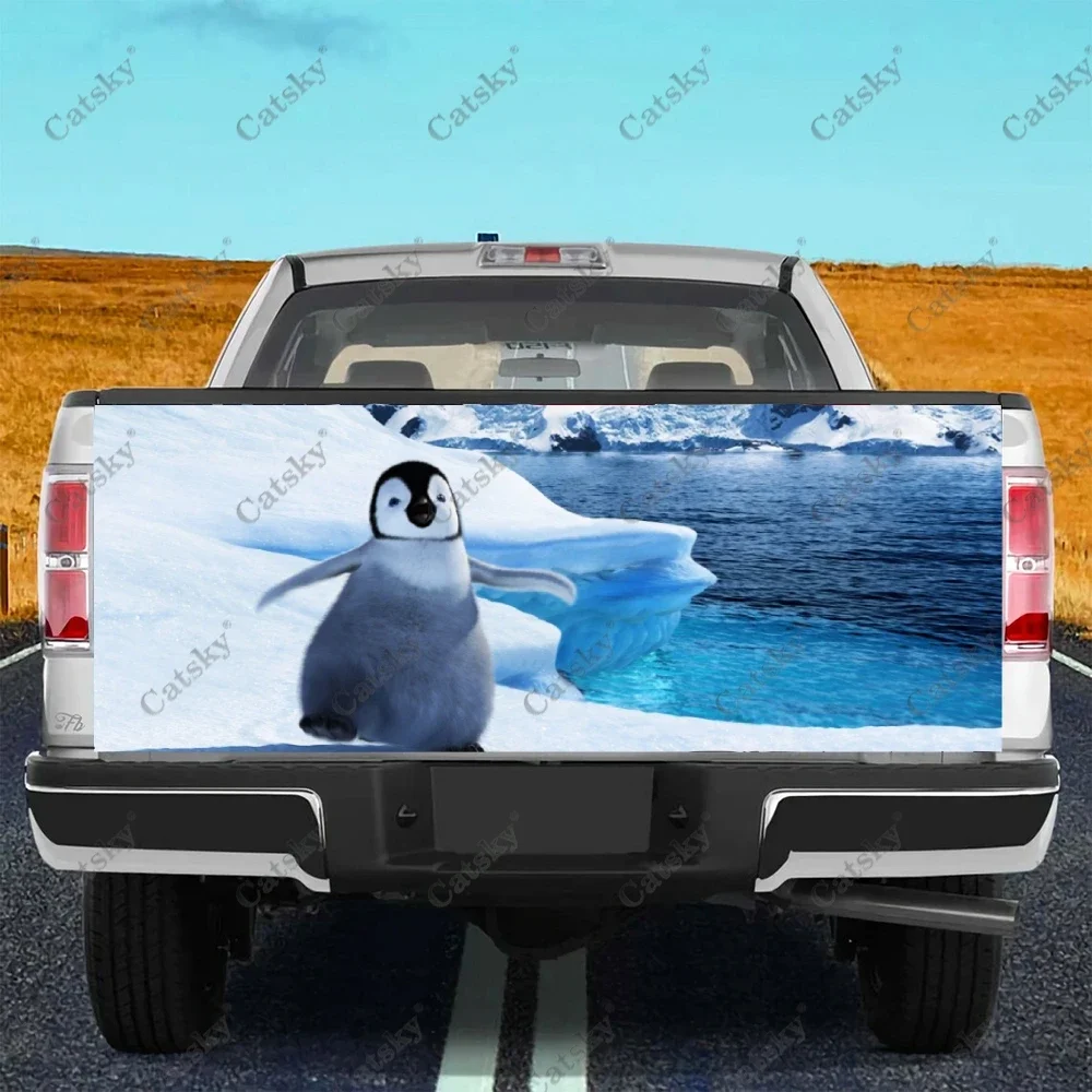 

Winter Animal Penguin Car Tail Trunk Protect Vinly Wrap Sticker Decal Auto Hood Decoration Engine Cover for SUV Off-road Pickup