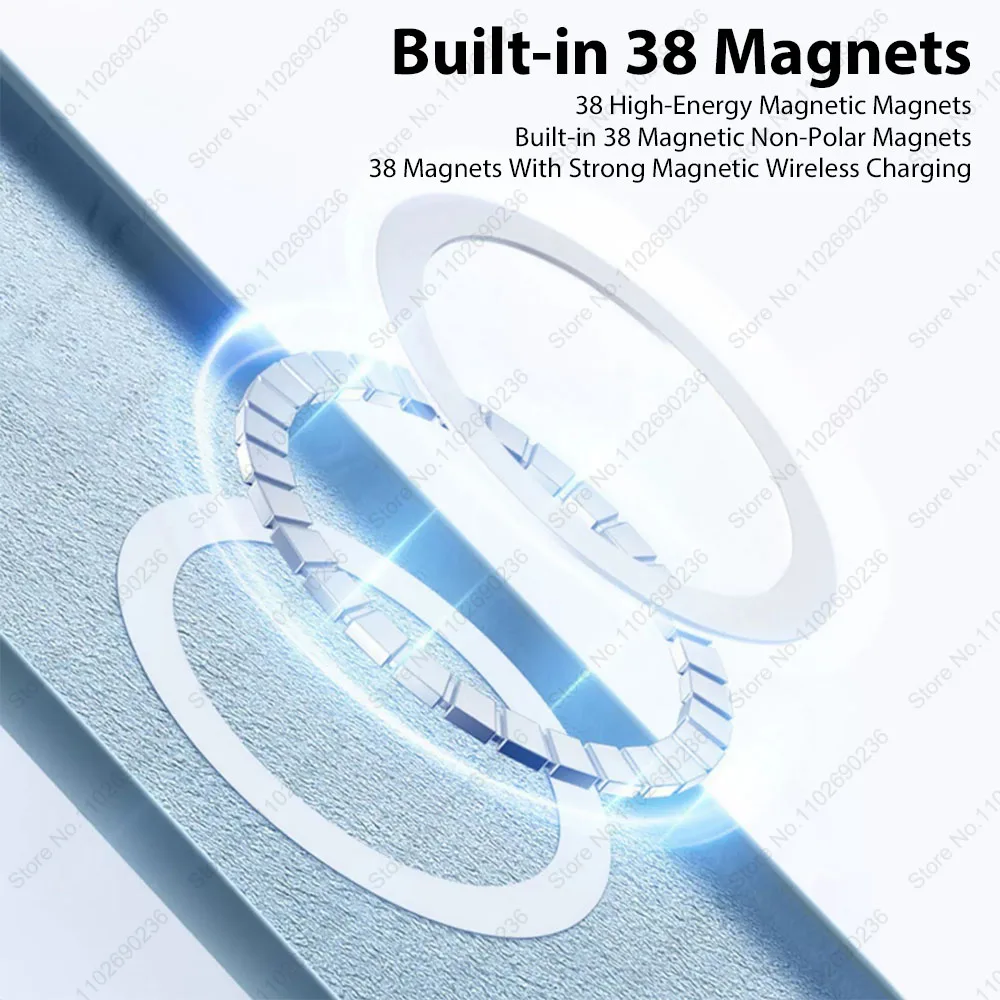 Magnetic Liquid Silicone Case with Wireless Charging Back Cover