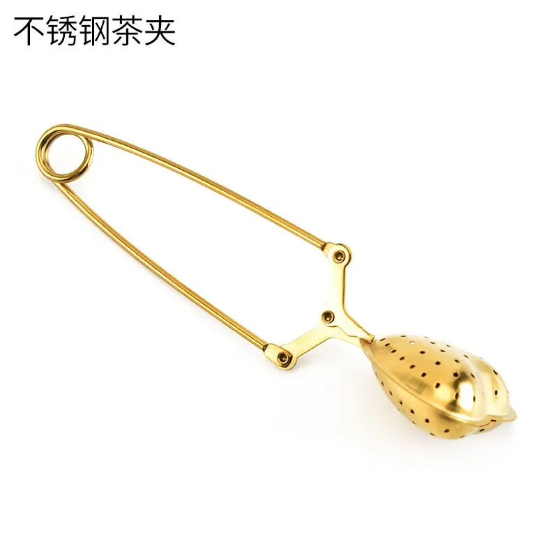 1pc Gold Tea Infuser Strainer Creative Filter for Tea Infusion Box Kitchen Utensils for Loose Leaf Stainless Steel Herb Spice tea infuser tea strainer tea filter