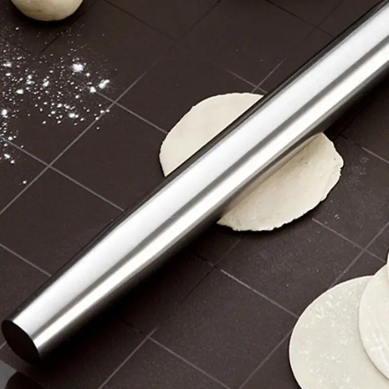 Rolling Pin Cooking Tools Kitchen Tool Stainless Steel Moisture Proof Drop Resistant Kitchen Baking Tools Non-Deformable Rolling Pin Flour Crust Press