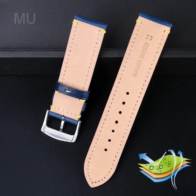 Фото Ремешок из воловьей кожи для часов Citizen Blue Angel Air Eagle AT8020 Jy8078 первого второго поколения, удобный и дышащий, 22 23 мм №5