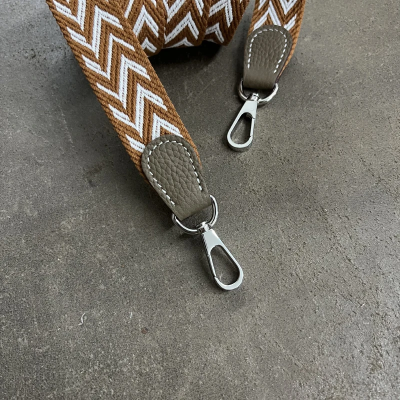 2.7cm Wide Canvas Belt With Etoupe Togo Leather For Evelyn Bag Shoulder Strap Bag Accessories