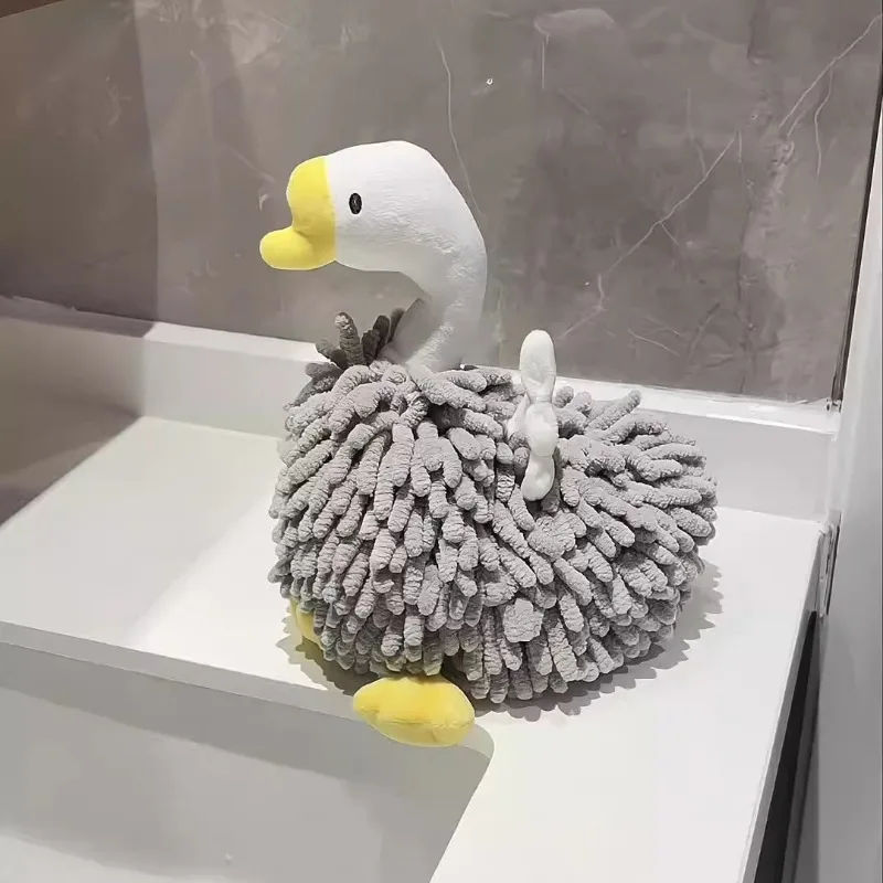 Big Goose Handkerchief Hanging Cute Kitchen Super Absorbent Thick Chenille Doll Without Shedding Hair, Convenient and Practical