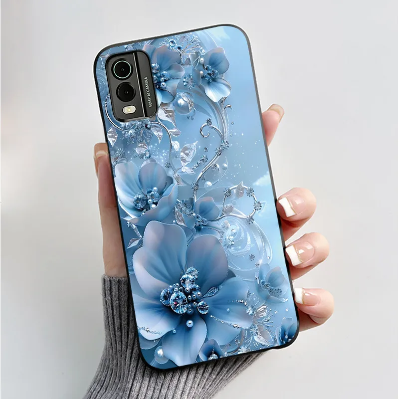 Black Soft Silicone TPU Luxury Fashion Flower Butterfly Phone Case