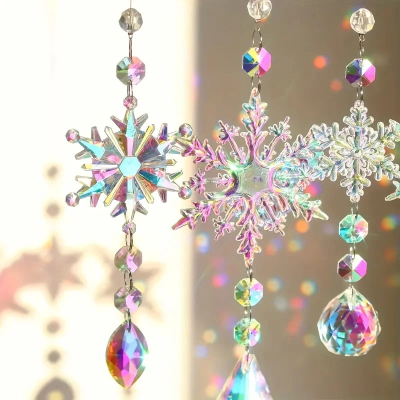 Exquisite Crystal Snowflake Ornaments Elegant Winter Decorations For Christmas Tree Party Favors Anniversaries 4pcs