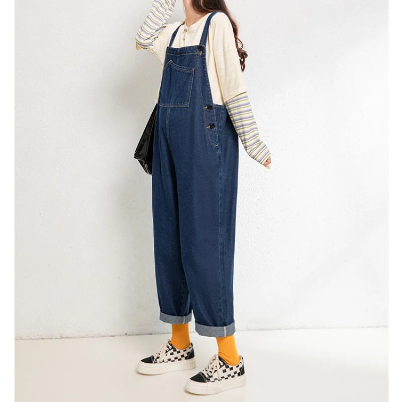 

Suspenders Denim Casual Slimming Sheath Pants Daddy Pants Jeans Casual Overalls Vintage Denim Jumpsuits Tide Pockets Coverall