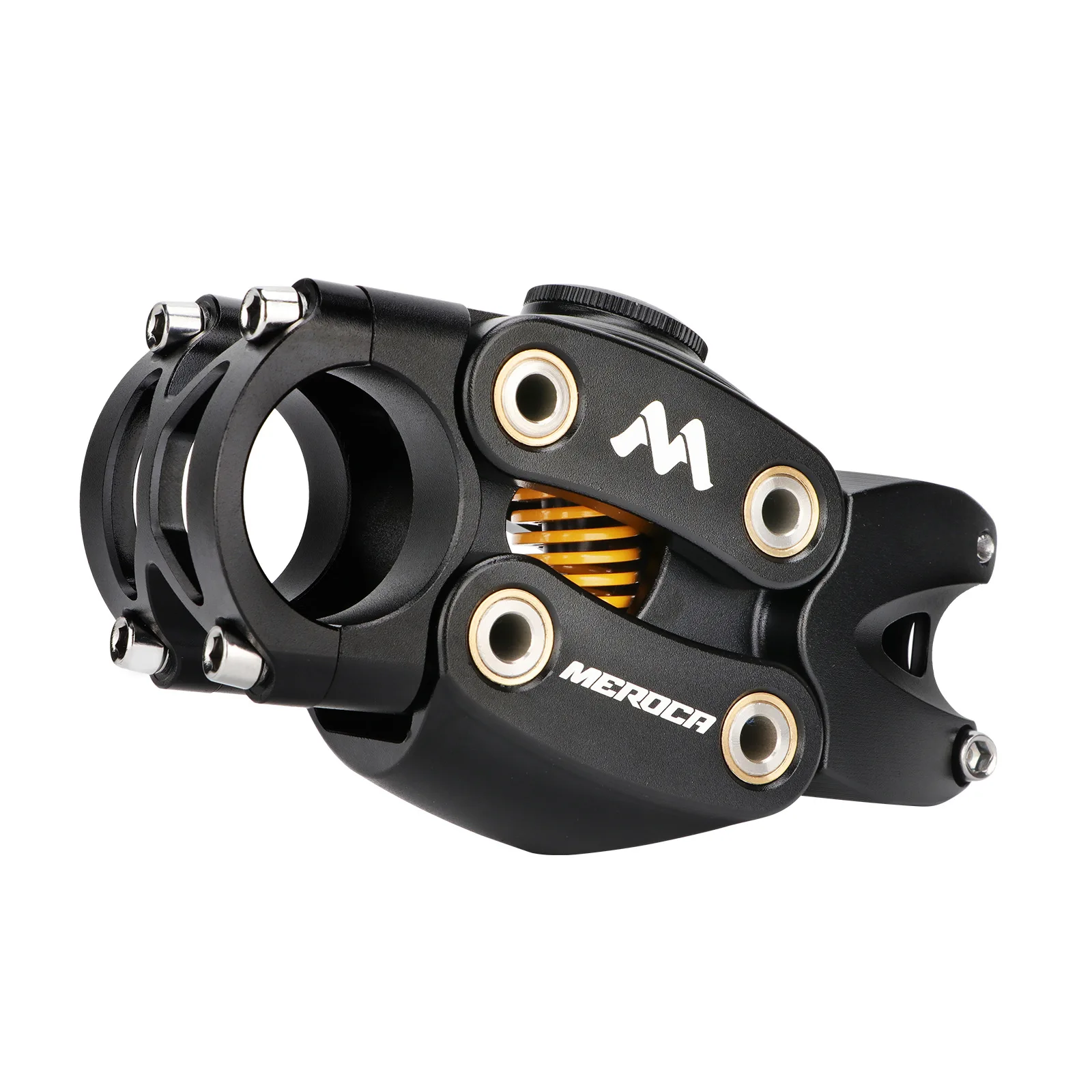 Bicycle stem MEROCA MTB Mountain Bike Suspension Stem 90MM Off-Road Touring Cycling Grave Road Bicycle Shock Absorbing Riser Four Links