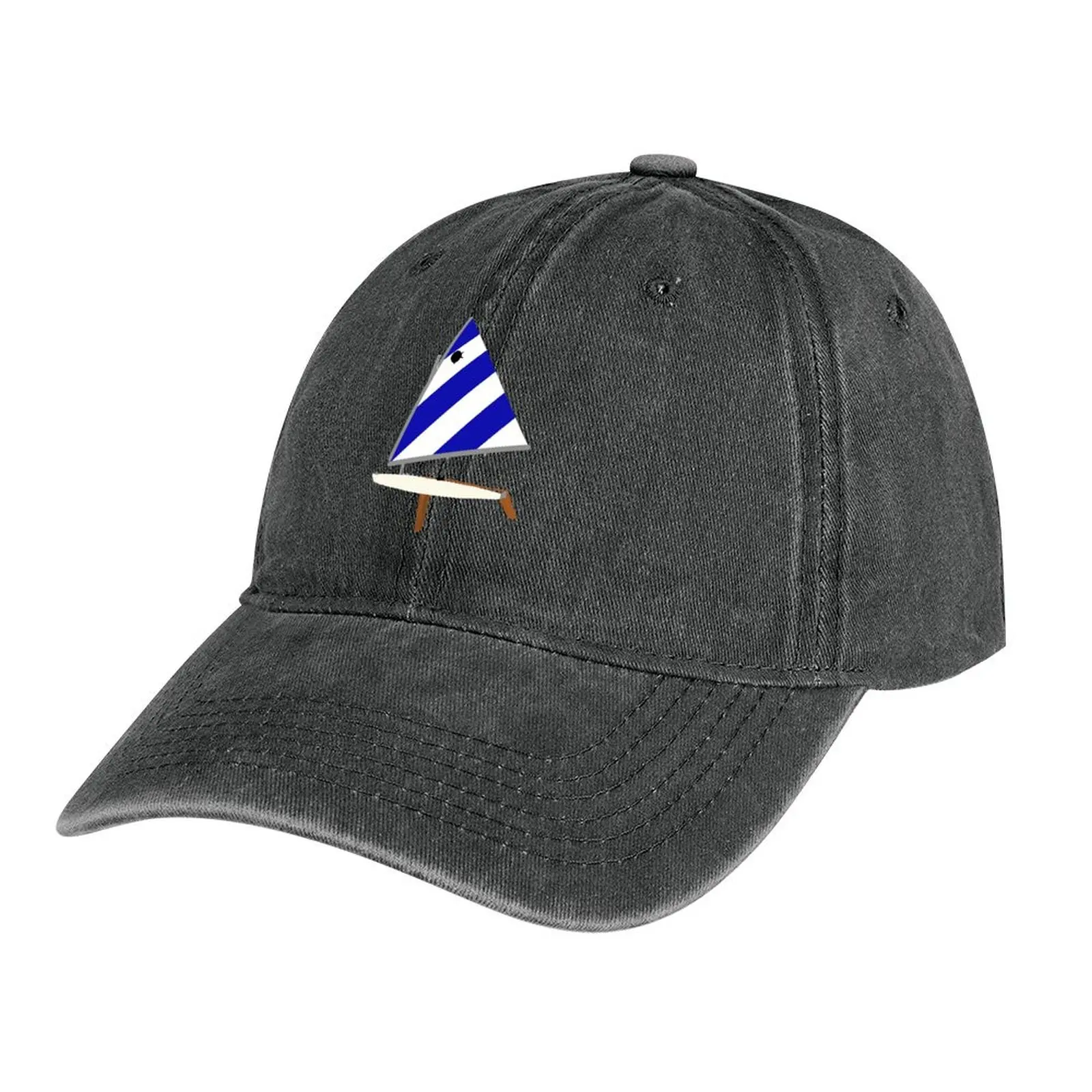 

blue/white sunfish sailboat Cowboy Hat Golf Hat Man Anime Hat Luxury Cap Wild Ball Men's Women's