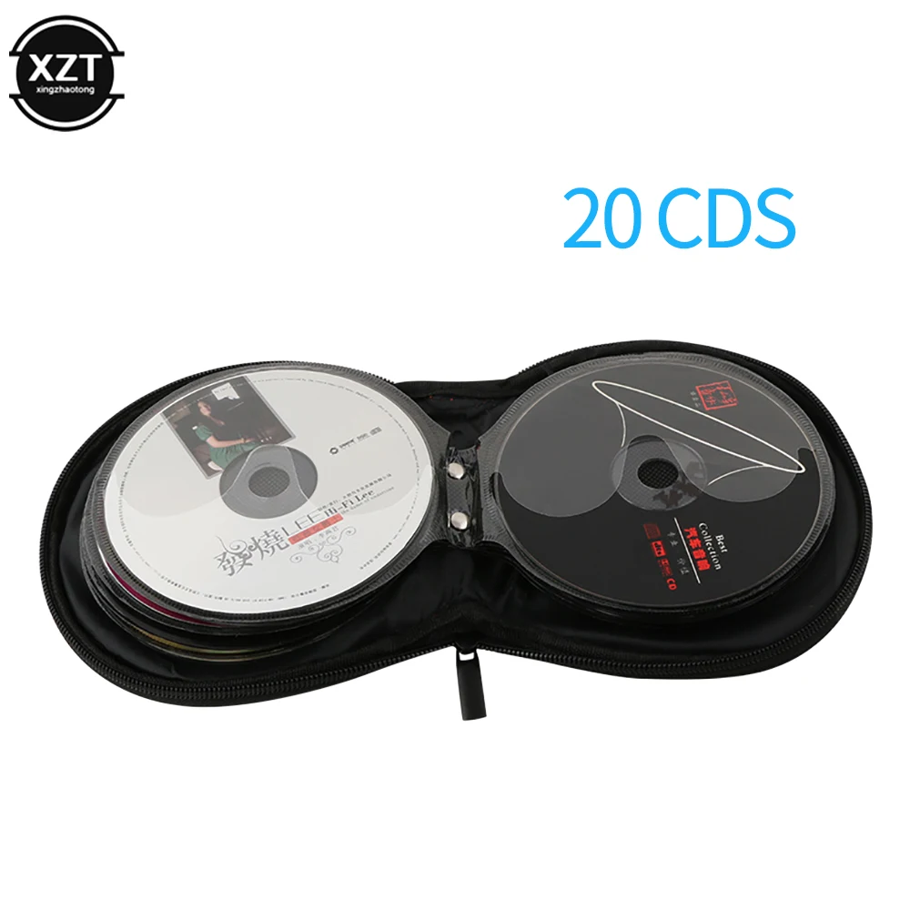 cd dvd storage bag cd dvd storage case Portable CD DVD Case Storage Disc 20 Capacity Dual-use Oxford Cloth Storage Bag Round Holder with Zipper for Home Car CD Box Bag