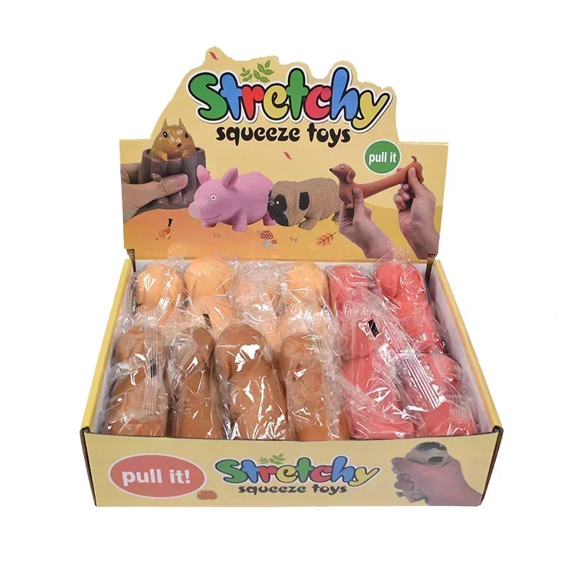1 PCS Random Creative Decompression Simulation Sausage Dog Toy Pinch Music Sand Elastic Stretch Deformation Dog Vent Squeeze Toy 5