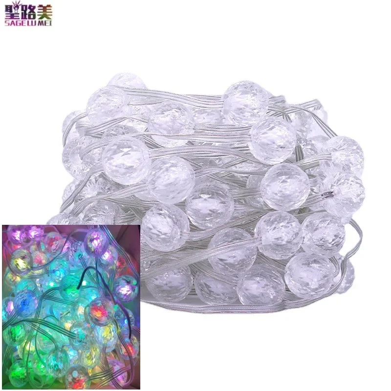 

5m 50Leds/10m 100Leds Led Pineapple Balls Light Strings 2024 Christmas Decoration Bluetooth APP Music Voice Control Waterproof