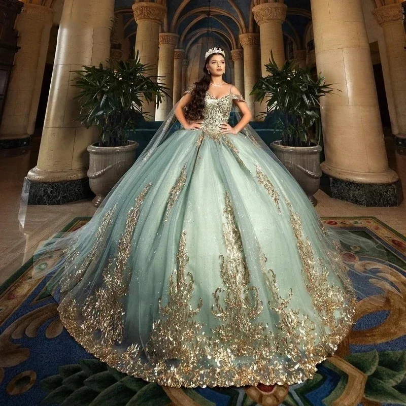 green quince dress with cape Tiffanys Alyssa Dark Green Prom Dress – Dotique main image 1