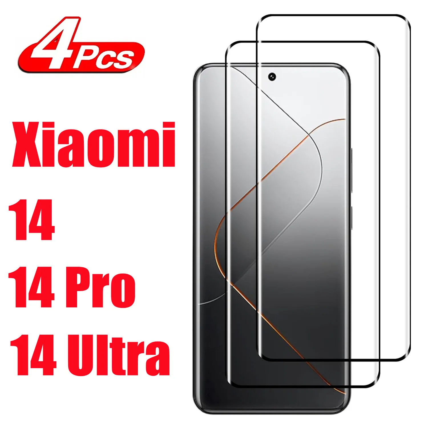 1/4 Pz Per Xiaomi 14 Pro Xiaomi 14 Ultra Full Coverage Vetro Temperato Protettivo Per Xiaomi 14 Screen Protector