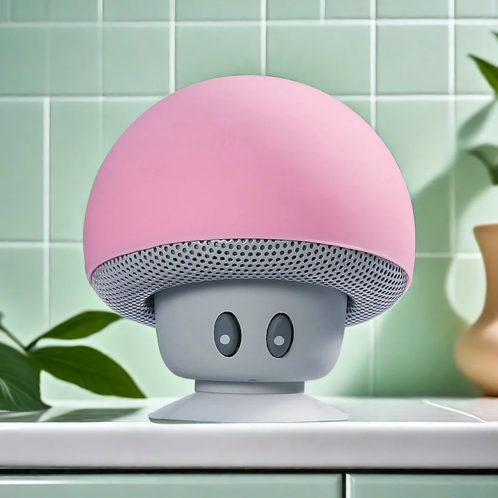 미니 블루투스 버섯 스피커, USB 충전, 200mA 내장 마이크, 야외 사이클링 피크닉에 적합