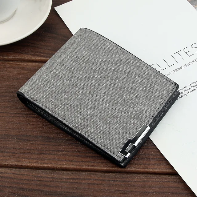 Men's Wallet Coin Purse Short Slim Men's Wallet Wallet Credit Card Bi-fold Canvas Wallet 1