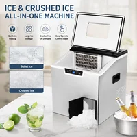 Machine à glaçons ZBS-20 2-en-1 pour glace pilée et glaçons carrés, écran LCD clair, production de 30-40 kg/jour, pour la maison et les cafés 5