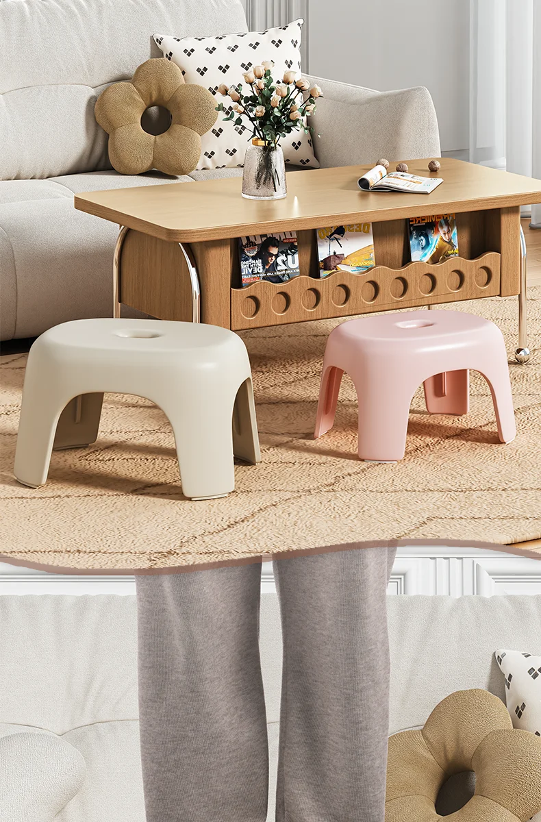 Description Picture 4 of itemSmall Stool Household Plastic Thickened Living Room Coffee Table Stackable Stool Bathroom Rental Room
