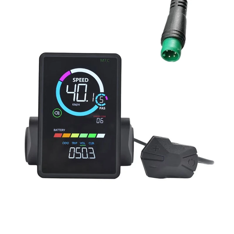

M7C-2 Electric Bike LCD Display Meter 24V 36V 48V 60V E Scooter LCD Panel With USB UART For Mountain Electric Bike 5PIN Parts