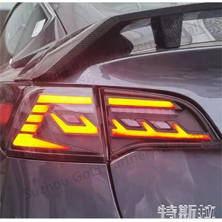 Car Styling Tail Lamp For Tesla Model 3 Model Y-LED Dynamic Signal DRL Brake Reverse LED Tail Lights