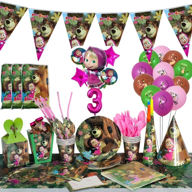  41 pcs care cute bear Themed Party Supplies, 20 Plates, 20  Napkins and 1 Tablecloth,care cute bear Birthday Party Decorations for Boys  and Girls : Home & Kitchen