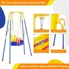3-in-1 Toddler Swing Set with 4 Sandbags, Indoor/Outdoor Baby Swing with Foldable Metal Stand, Kids Swing Set Clear Instructions 6