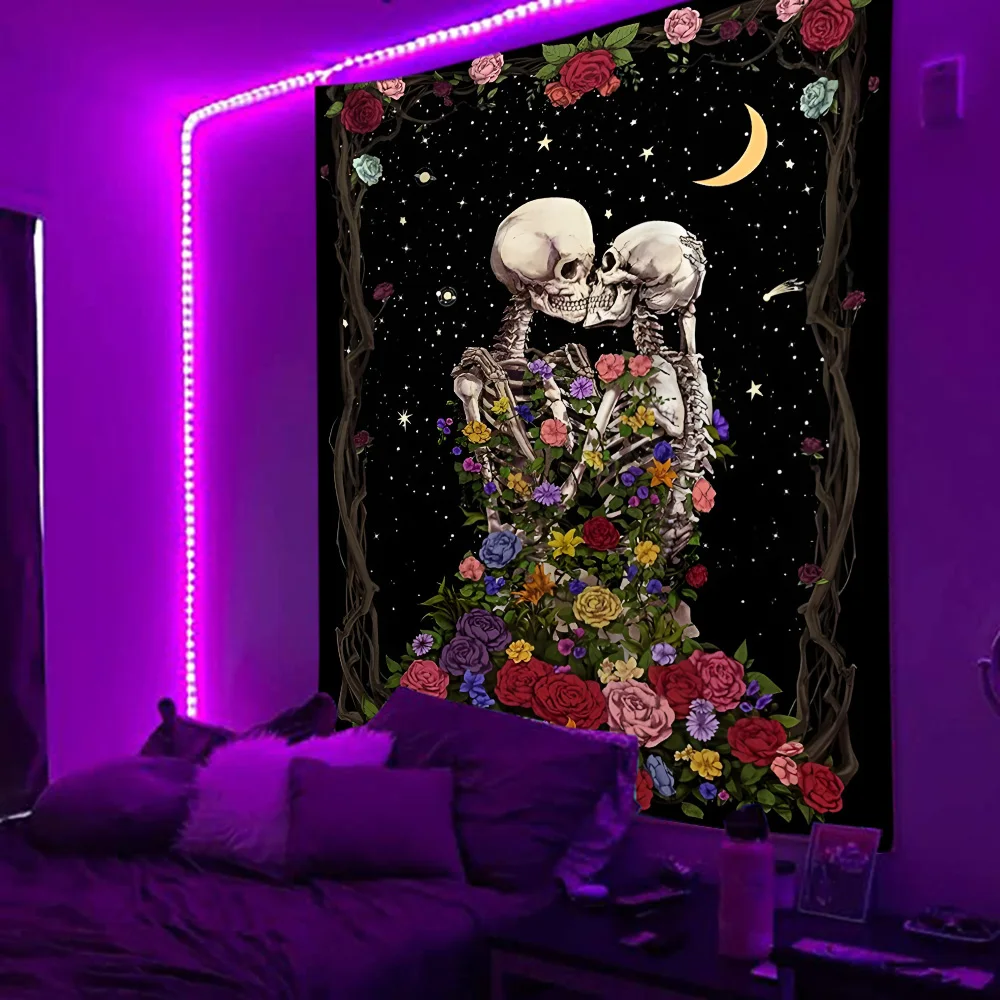 Luz preta tapeçaria hippie uv reativo psicodélico tapeçaria tapeçaria pendurado yoga tapete boho quarto decoração de casa