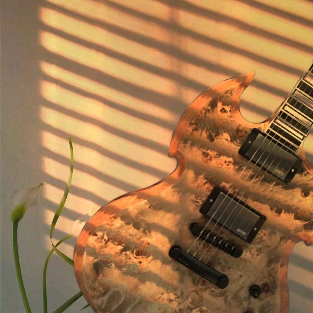 

Natural Wood Color 6-String Electric Guitar Free Shipping in Stock