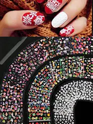 Festive Collection: 1000pcs 3D Self - Adhesive Nail Art Stickers for Christmas & Halloween (Multicolor90pcs)